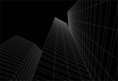 3d mimari sanat, vektör illüstrasyonu