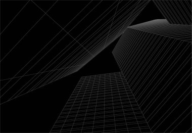 3d mimari sanat, vektör illüstrasyonu