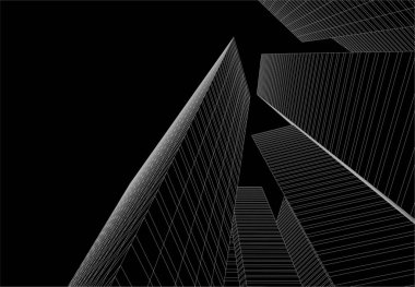 3d mimari sanat, vektör illüstrasyonu