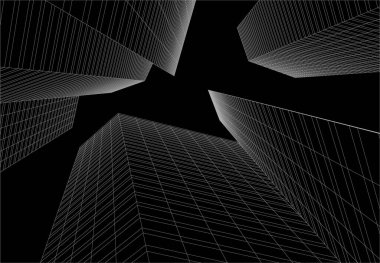 3d mimari sanat, vektör illüstrasyonu