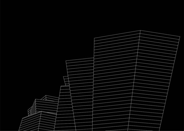 3D архитектурное искусство, векторная иллюстрация