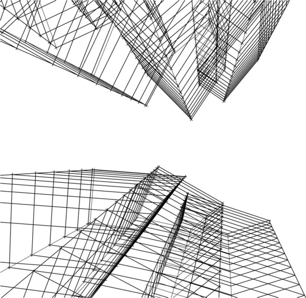 Arte Arquitectónico Ilustración Vectorial — Archivo Imágenes Vectoriales