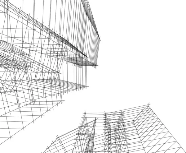 3d mimari sanat, vektör illüstrasyonu