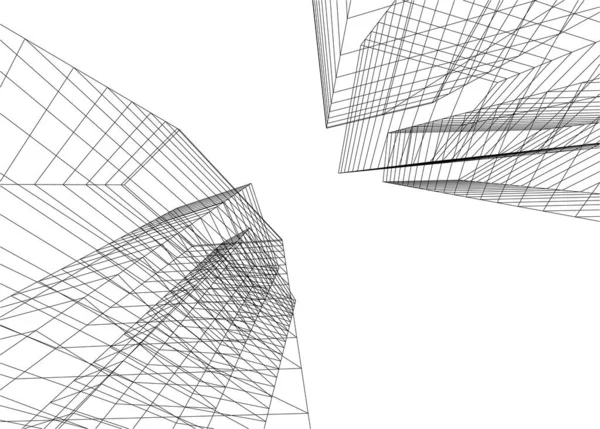 Arte Arquitectónico Ilustración Vectorial — Archivo Imágenes Vectoriales