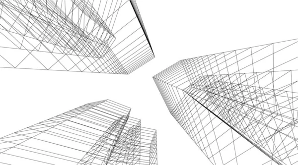 3D建筑艺术 矢量图解 — 图库矢量图片