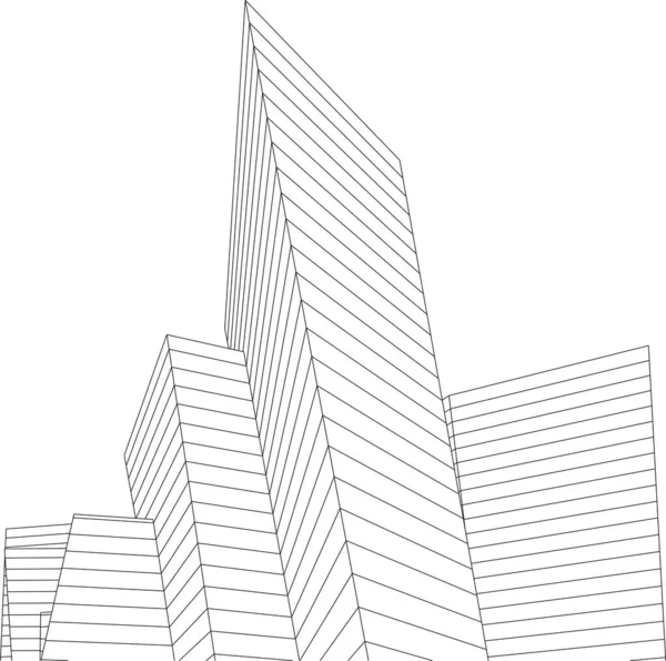 3D建筑艺术 矢量图解 — 图库矢量图片