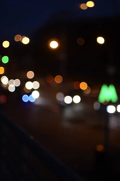 Defocused Skott Färgglada Trafikljus — Stockfoto