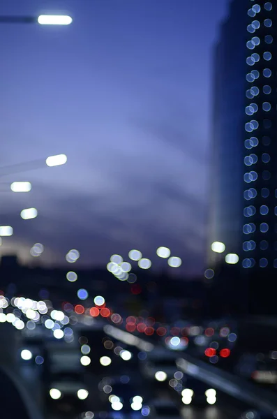 Defocused Skott Färgglada Trafikljus — Stockfoto