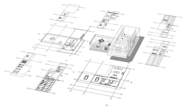 3D建築美術 デジタル壁紙 — ストック写真