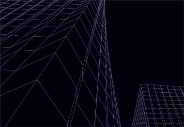 3d mimari sanat, vektör illüstrasyonu