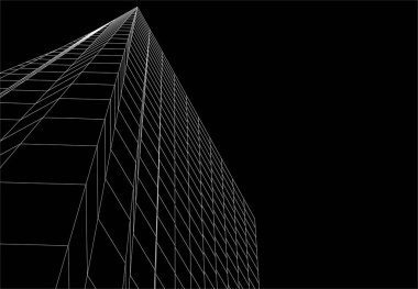 3d mimari sanat, vektör illüstrasyonu