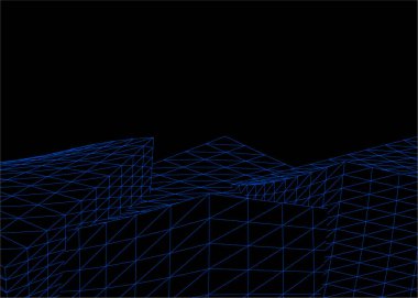 3d mimari sanat, vektör illüstrasyonu