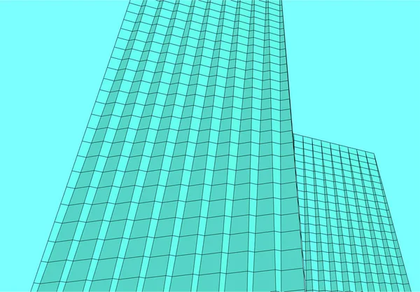 3D建築美術 ベクターイラスト — ストックベクタ