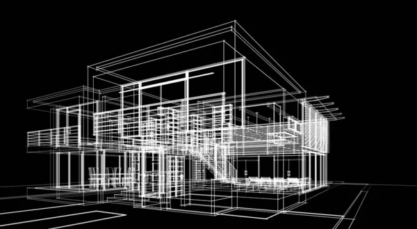 3D建築美術 デジタルイラスト — ストック写真