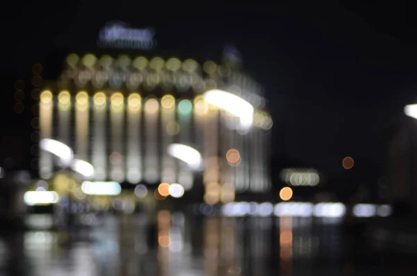 Unfocused Shot Evening Kyiv Street Scene — Stock Photo, Image