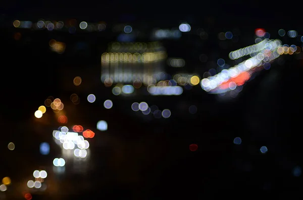Toma Desenfocada Luces Kyiv Nocturnas — Foto de Stock