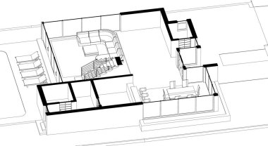 3d mimari sanat, vektör illüstrasyonu