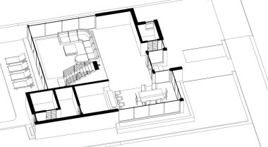 3d mimari sanat, vektör illüstrasyonu