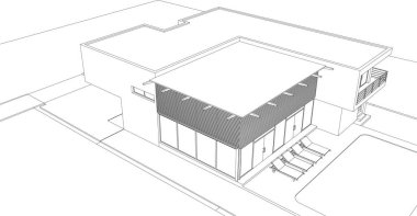 3d mimari sanat, vektör illüstrasyonu