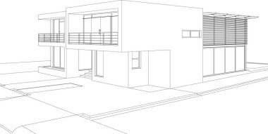 3d mimari sanat, vektör illüstrasyonu