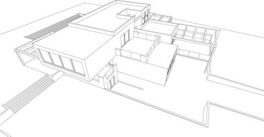 3d mimari sanat, vektör illüstrasyonu