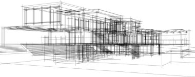 3d mimari sanat, vektör illüstrasyonu