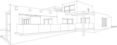 3d mimari sanat, vektör illüstrasyonu