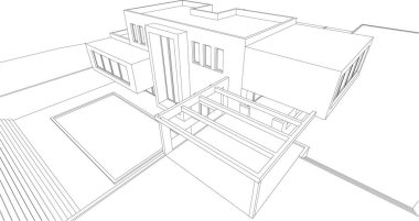 3d mimari sanat, vektör illüstrasyonu