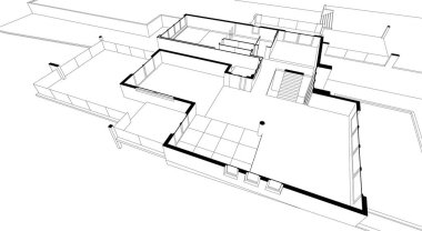 3d mimari sanat, vektör illüstrasyonu