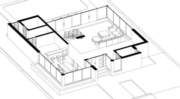 3D建筑艺术 矢量图解 — 图库矢量图片