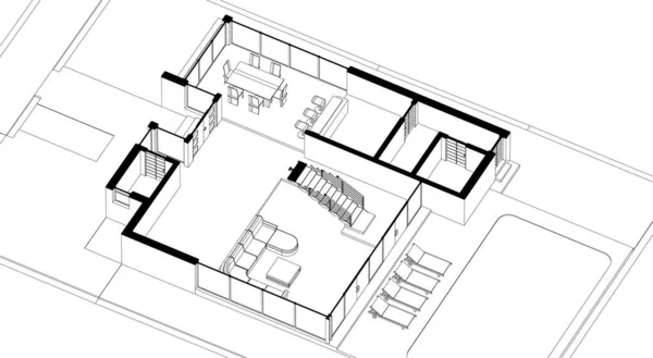 3D建筑艺术 矢量图解 — 图库矢量图片