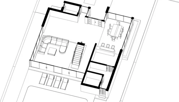 Architektonische Kunst Vektorillustration — Stockvektor