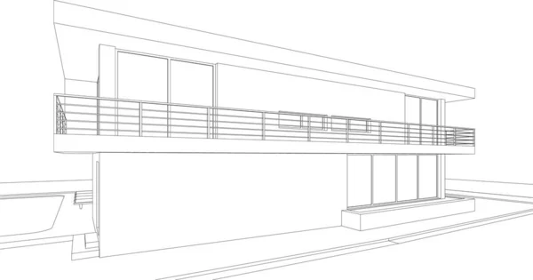 Arte Arquitectónico Ilustración Vectorial — Archivo Imágenes Vectoriales