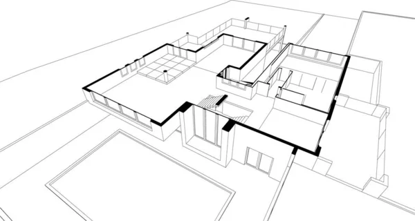 Arte Arquitectónico Ilustración Vectorial — Vector de stock