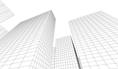 3d mimari sanat, vektör illüstrasyonu