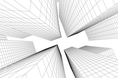 3d mimari sanat, vektör illüstrasyonu