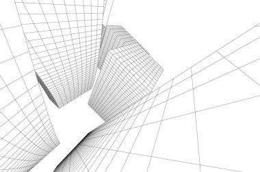 3d mimari sanat, vektör illüstrasyonu