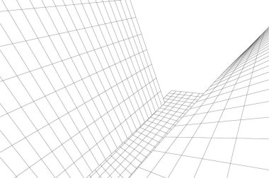 3d mimari sanat, vektör illüstrasyonu