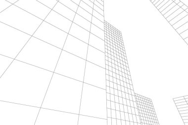 3d mimari sanat, vektör illüstrasyonu