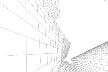 3d mimari sanat, vektör illüstrasyonu