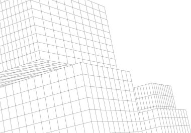 3d mimari sanat, vektör illüstrasyonu