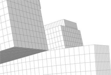 3d mimari sanat, vektör illüstrasyonu