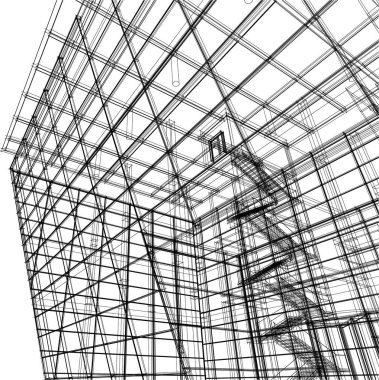 3d mimari sanat, vektör illüstrasyonu