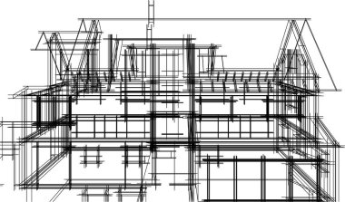 3d mimari sanat, vektör illüstrasyonu
