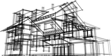 3d mimari sanat, vektör illüstrasyonu