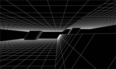 3d mimari sanat, vektör illüstrasyonu