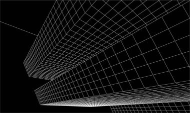 3d mimari sanat, vektör illüstrasyonu
