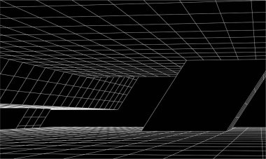 3d mimari sanat, vektör illüstrasyonu