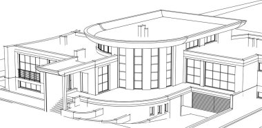 3d mimari sanat, vektör illüstrasyonu