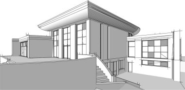 3d mimari sanat, vektör illüstrasyonu